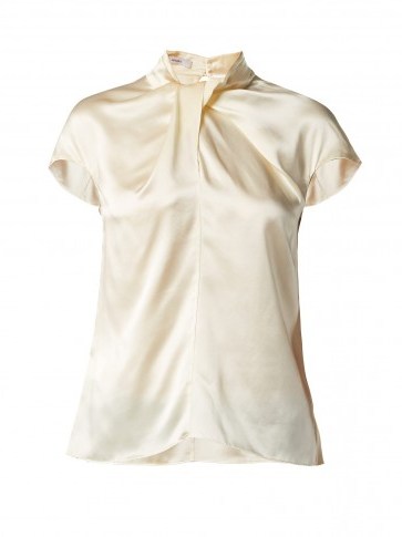 ERDEM Fianna cap-sleeved silk blouse ~ chic silky top - flipped
