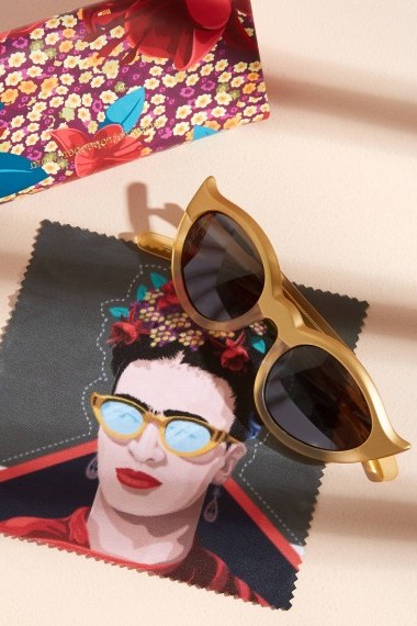 Frida Kahlo Sunglasses in Gold | retro eyewear - flipped