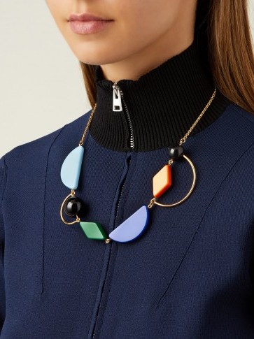 MARNI Geometric resin and metal necklace ~ statement piece - flipped