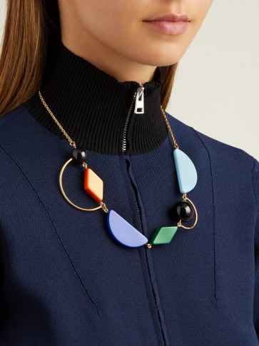 MARNI Geometric resin and metal necklace ~ statement piece