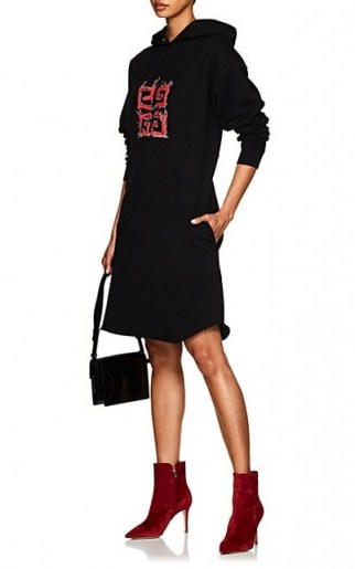 GIVENCHY “G” Logo Cotton Terry Hoodie-Dress ~ casual day style - flipped
