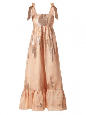 ATHENA PROCOPIOU Gold Dust metallic-weave dress ~ shimmering pink summer maxi - flipped