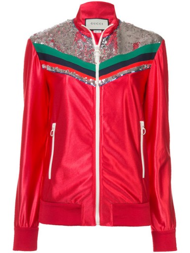 GUCCI sequin panel sports jacket / shiny track top