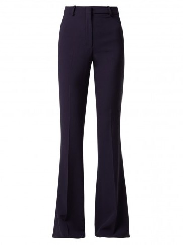 GUCCI Navy High-rise kick-flare cady trousers ~ 70s inspired - flipped