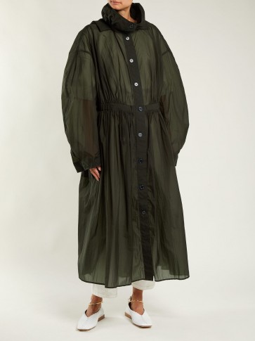 LEMAIRE Hooded parachute parka coat ~ dark-green oversized coats