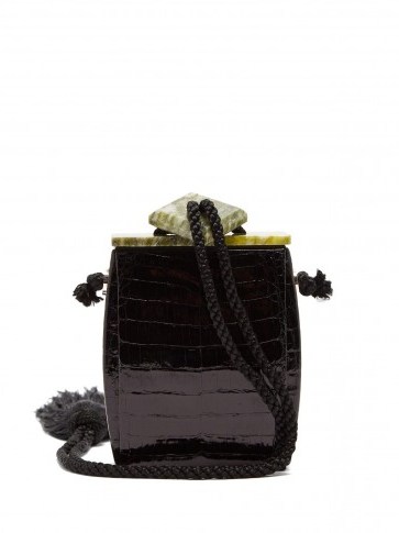 THE ROW Inrou tassel-trimmed clutch | mini croc-effect bags - flipped