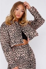 IN THE STYLE KAITLIN PINK LEOPARD PRINT CROPPED DENIM JACKET – glamorous animal prints