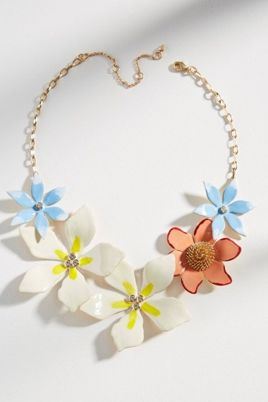 Anthropologie Kelby Flower Necklace | floral statement jewellery | pretty summer accessory - flipped