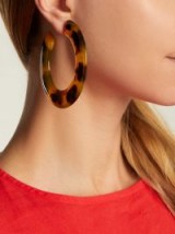 CULT GAIA Kennedy tortoiseshell acetate hoop earrings ~ large brown tone hoops
