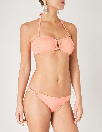 LAZUL Luana bandeau bikini top Enea apricot – halter swimwear - flipped