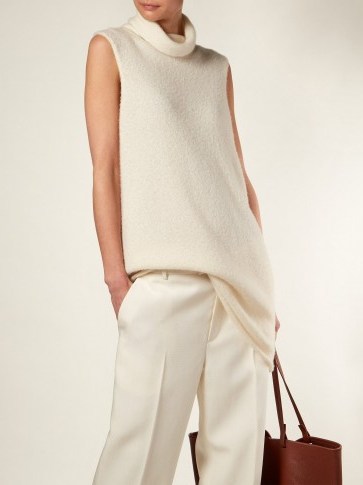 THE ROW Leond silk and cashmere sleeveless top ~ effortless style ~ chic ivory knitwear - flipped