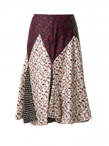 CALVIN KLEIN 205W39NYC Liberty floral-print silk skirt / mixed prints - flipped