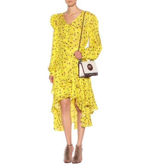 PREEN BY THORNTON BREGAZZI Margot printed dress ~ yellow summer event wear
