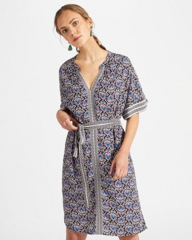 Jigsaw MAYAN TILE FRILL DETAIL DRESS – summer style - flipped