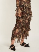 PREEN BY THORNTON BREGAZZI Melena camouflage-print ruffle skirt / camo prints