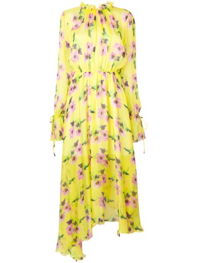 MSGM Yellow floral-print maxi dress – romantic fashion