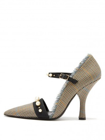 ERDEM Mya houndstooth check pumps ~ chic shoes - flipped