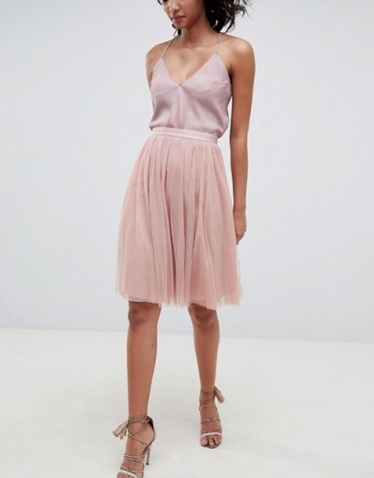 Needle & Thread tulle skirt in vintage rose – pink net overlay - flipped