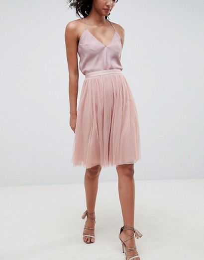Needle & Thread tulle skirt in vintage rose – pink net overlay