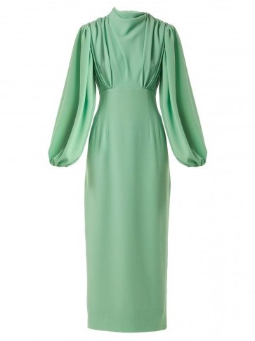 EMILIA WICKSTEAD Niamh mint-green stretch-crepe pencil dress ~ elegant vintage style - flipped