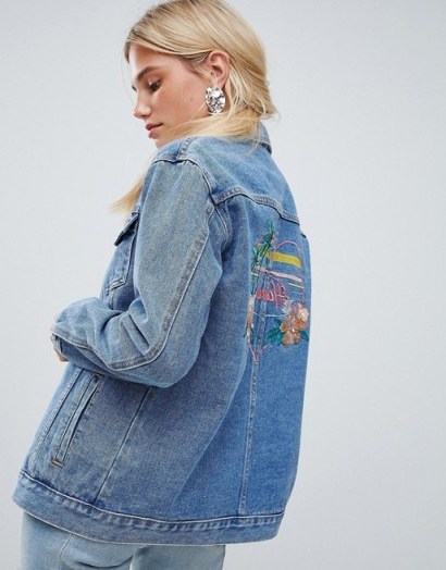 Oasis Havana Denim Jacket | back embroidered jackets - flipped