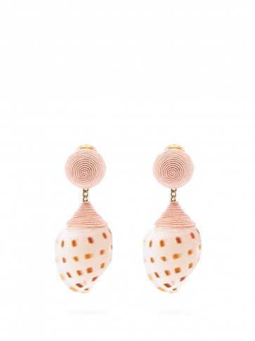 REBECCA DE RAVENEL Ophelia shell clip-on earrings in light pink
