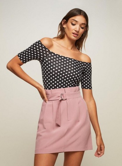 Miss Selfridge Pale Pink Paper bag A-Line Skirt - flipped