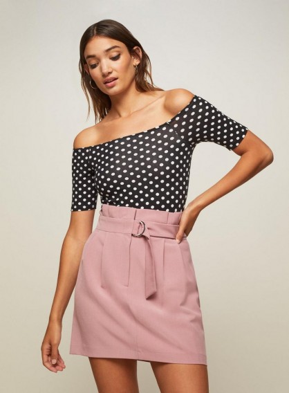 Miss Selfridge Pale Pink Paper bag A-Line Skirt