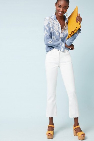 Pilcro High-Rise Cropped Bootcut Jeans in White | summer denim - flipped