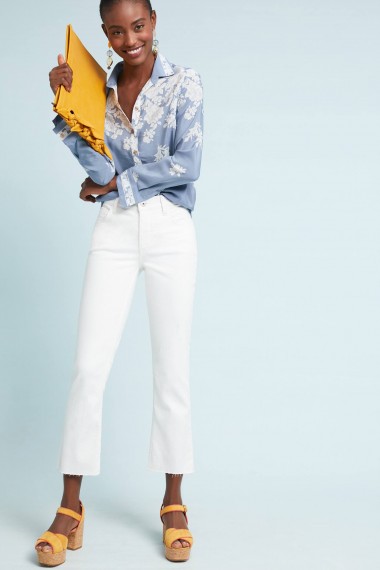 Pilcro High-Rise Cropped Bootcut Jeans in White | summer denim