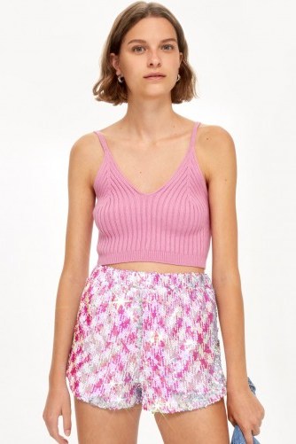 TOPSHOP Pink Sequin Shorts - flipped