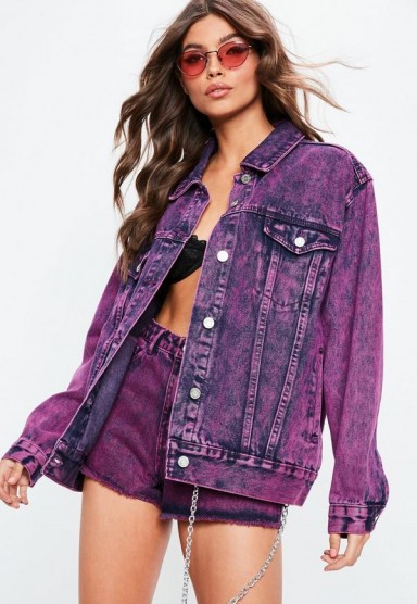 Missguided purple oversized washed denim jacket