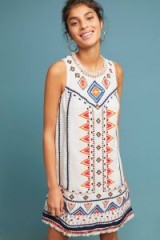 Akemi + Kin Reagan Embroidered Shift Dress | sleeveless frayed edge summer frock