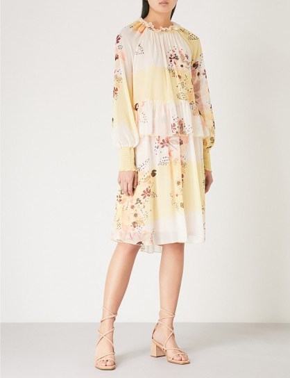 SEE BY CHLOE Waterflowers chiffon dress ~ feminine event style - flipped