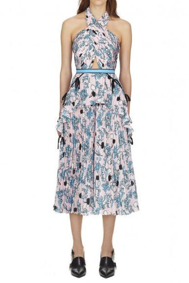 Self Portrait Cross Front Floral Printed Dress - flipped