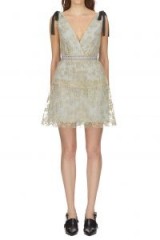 Self Portrait Tiered Floral Embroidered Mesh Mini Dress