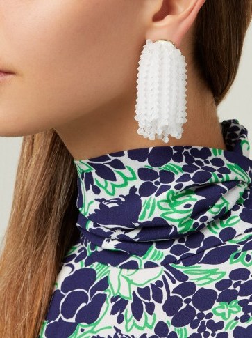 VANDA JACINTHO White Shower crystal earrings ~ chic jewellery - flipped