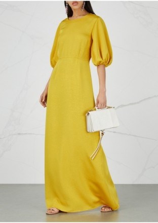 STINE GOYA Delia yellow ribbed maxi dress ~ effortless event style - flipped