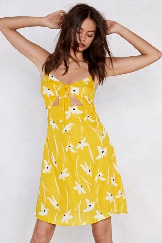 NASTY GAL Summer in the City Floral Dress in Yellow - flipped