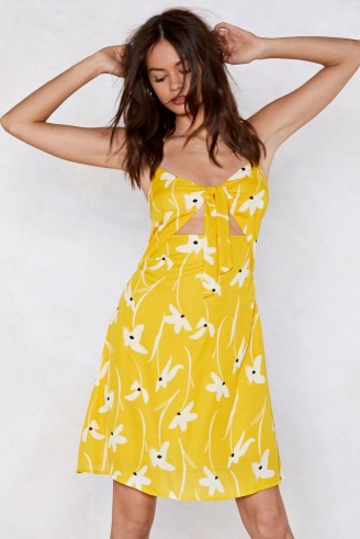NASTY GAL Summer in the City Floral Dress in Yellow