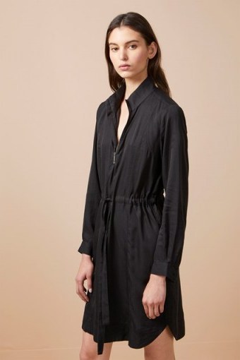 French Connection SUNNY TOGGLE SHIRT DRESS in black – casual day style - flipped