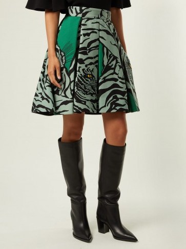 VALENTINO Tiger-print wool and silk-blend skirt | bold animal prints - flipped