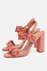 Topshop Two Part Sandals in Nude | pink floral summer slingbacks
