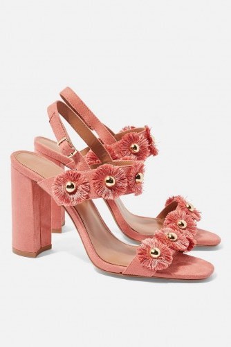 Topshop Two Part Sandals in Nude | pink floral summer slingbacks - flipped