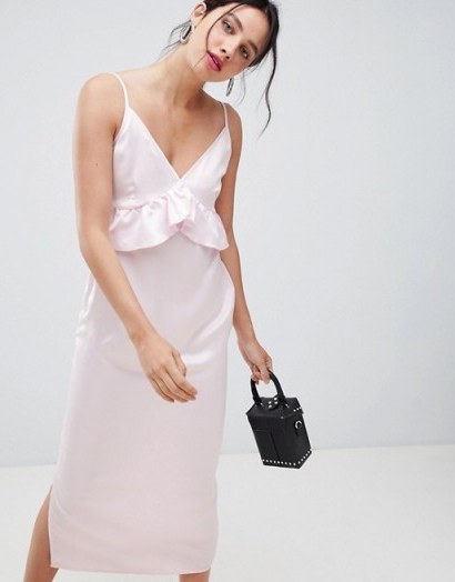 Vero Moda Frill Detail Cami Dress Lilac Snow – ruffle front slip - flipped