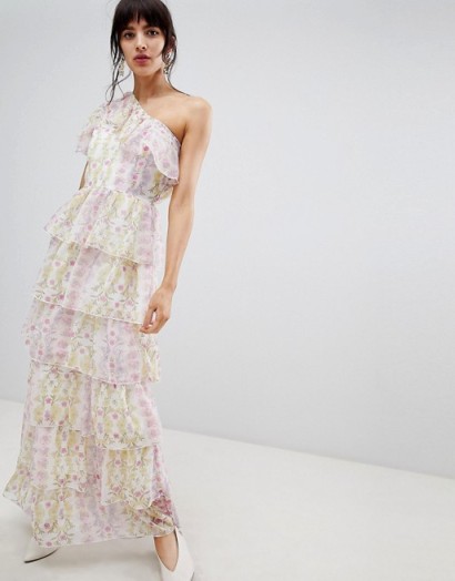 Vero Moda Ruffle One Shoulder Floral Maxi Dress | summer garden parties