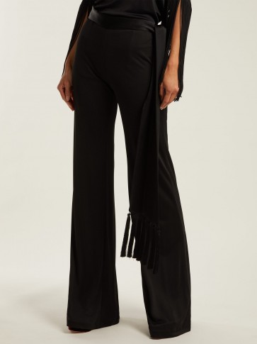 GALVAN Vesper tassel-belt flared trousers ~ chic evening pants
