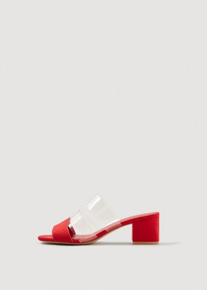 MANGO Vinyl straps sandals in red | summer shoes - flipped