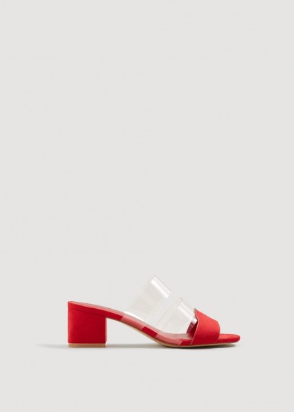 MANGO Vinyl straps sandals in red | summer shoes