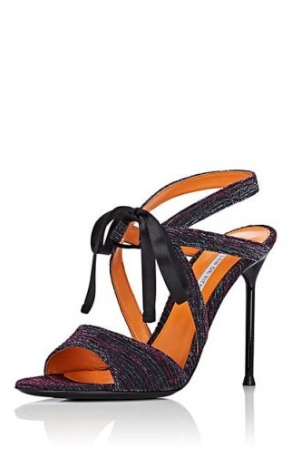 WALTER DE SILVA Rita Ankle-Tie Sandals ~ strappy metallic thread shoes - flipped